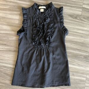 Arden B Black Ruffle Blouse Sleeveless Top | Medium | Feminine Romantic! WA-1588